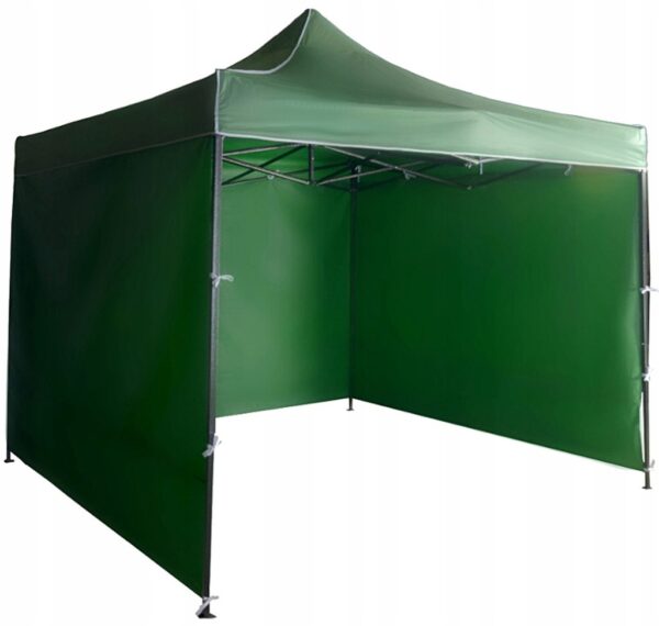 Namiot handlowy 3x3 mobilny przenośny gruby 420D zielony gratis 3 ścianki