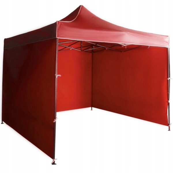 Namiot handlowy 3x3 mobilny przenośny gruby 420D czerwony gratis 3 ścianki